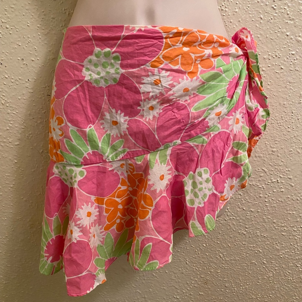 La blanca floral skirt bikini cover size medium
